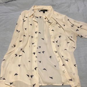 Banana Republic bird print button down